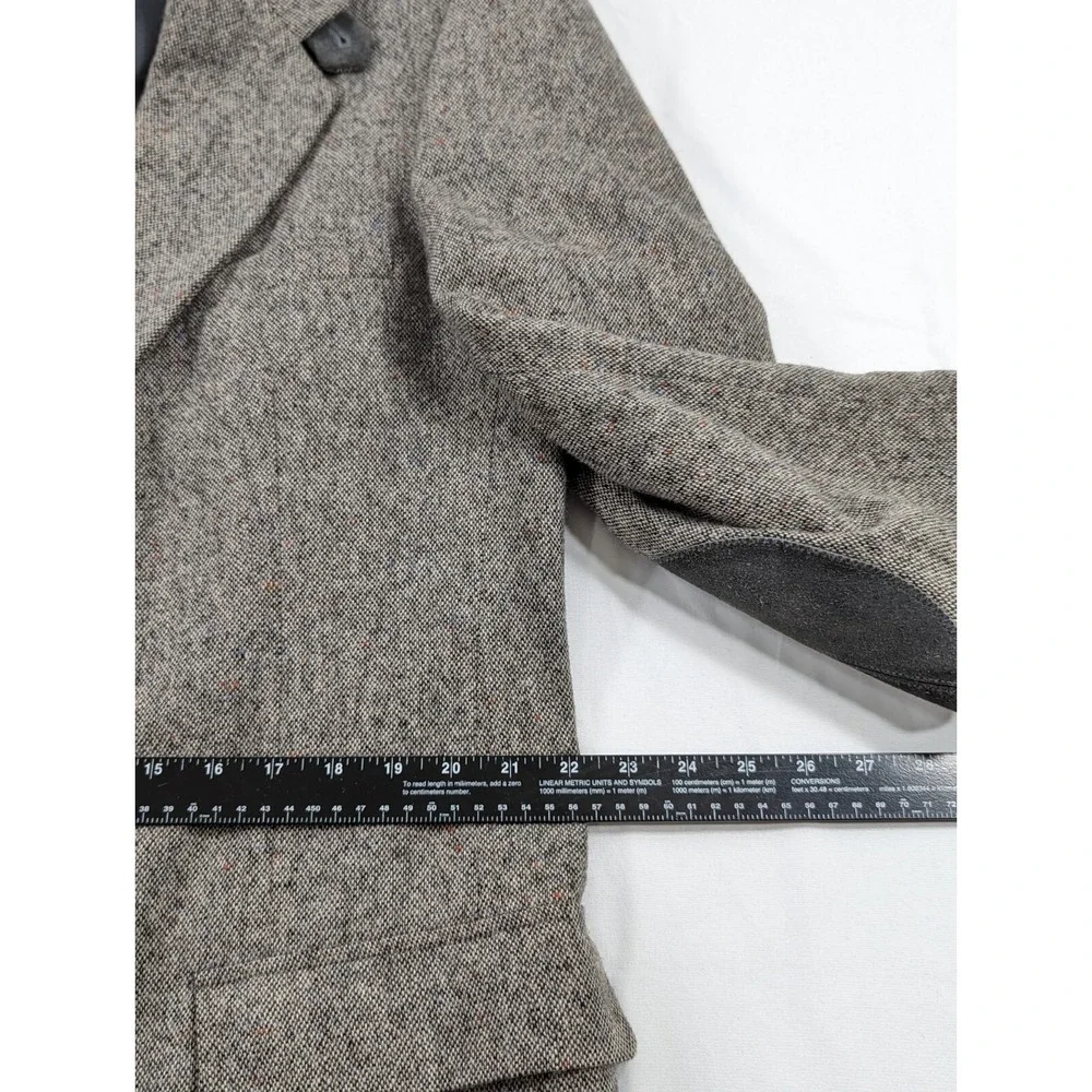 46L Farah Elbow Patch Mens Wool Tweed‎ Ranch Western 2 Button Blazer Sport Coat